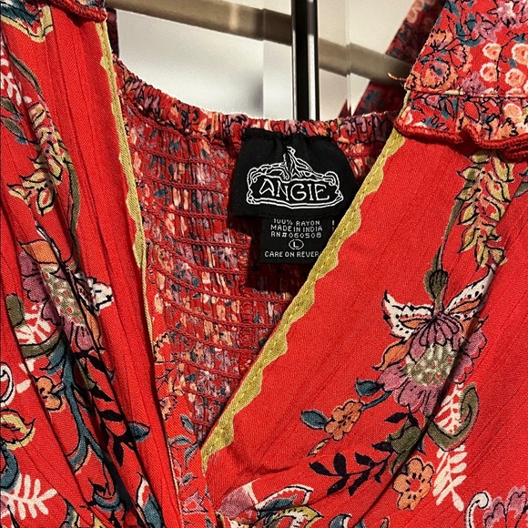 Angie Red Floral Maxi Dress - Picture 2 of 3